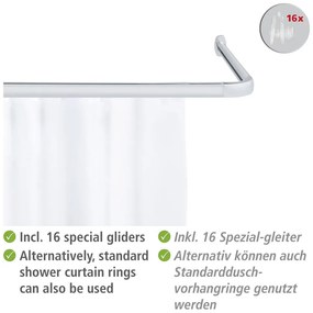 Fényes ezüstszínű zuhanyfüggöny rúd Era – Wenko