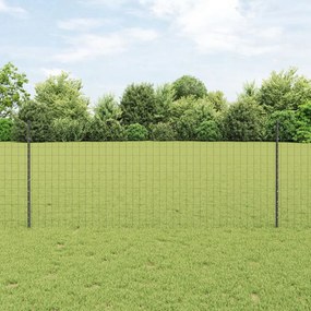Kert Kerítés Készlet 2 db-os Szürke Porszórt acél 25 x 1 m