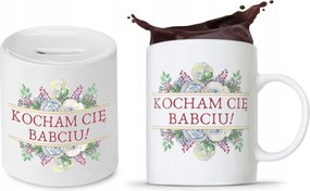 Nagymama Szett Nagymama Napja Bögre Persely nyomott mintával