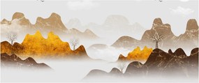 Kép - Hegyek a ködben (120x50 cm)
