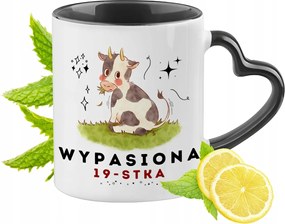 Születésnapra 19 19-as Fekete Bögre Szív Alakú Füllel Ajándék