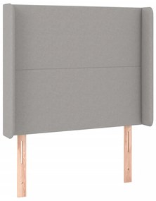 világosszürke szövet LED-es fejtámla 103x16x118/128 cm