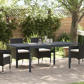 Bővíthető kertasztal 2 db Anthracite 210x90x73 cm Acél, Bővíthető kertasztal Anthracite (140-210)x90x73 cm Acél