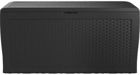 RATTAN műanyag kerti tároló doboz 270L 117x45x57 cm Grafitszürke színű