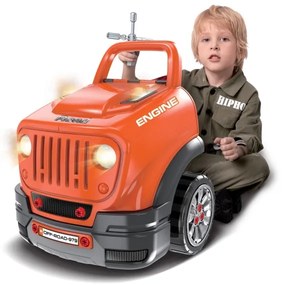 Gyermek autószerelő műhely 3xAAA + 1xCR2025 narancs/szürke