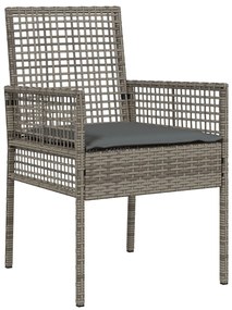 Étkező bútor szett 5-ös szett Szürke Rattan, Üveg Tartós