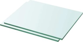 vidaXL 2 db átlátszó üveg paneles polc 30 x 20 cm