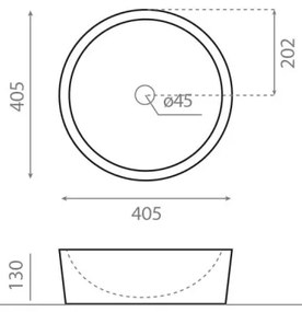 Bathco 00308 - Ráépíthető mosdó DUAL, Ø 40,5 cm, kőhatású/szürke