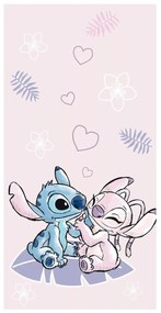 Disney Lilo és Stitch, A csillagkutya Pink fürdőlepedő, strand törölköző 70x140cm