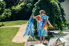 Poncsó törölköző SUMMER FRESH kék-sárga 80×145 cm
