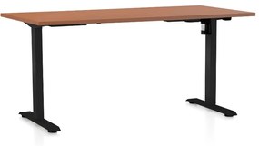 OfficeTech A állítható magasságú asztal, 160 x 80 cm, fekete alap, cseresznye