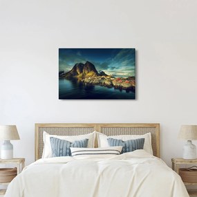 Egy halászati falu képe Norvégiában (90x60 cm)