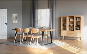 Natúr színű tölgyfa tálalószekrény 130x150 cm Brooklyn - Rowico