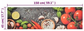 Mosható zöldségmintás bársony konyhai szőnyeg 45x150 cm