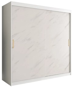 Ruhásszekrény 200 cm Marbelo T (matt fehér + fehér márvány). 1064552