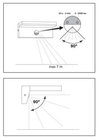 LED Kültéri fali lámpa érzékelővel TESA LED/10W/230V IP54 fekete