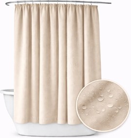 Fürdőszobai függöny 150x260 vízálló zuhanyfüggöny béka alagúthoz világos Bézs