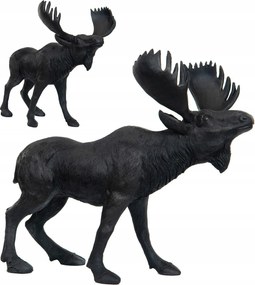 Karácsonyi Jávorszarvas Figura karácsonyra nagy dekoratív 35cm fekete asztalra