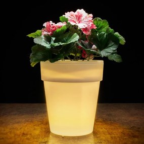 Napelemes világítás virágtartó 19 x 17 cm meleg fehér