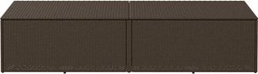 Barna Polyrattan Kerti Tárolóláda 220X50X58 Cm