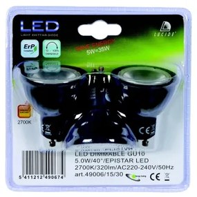 KÉSZLET 3x LED Dimmelhető izzó MR16 GU10/5W/230V 3000K - Lucide 49006/15/30