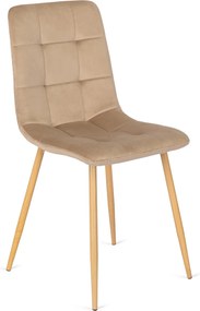 Krzesło FREDY Beżowe Welurowe