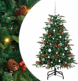 vidaXL Mű karácsonyfa 150 LED-del Zöld 150 cm PVC és Fém és Műanyag