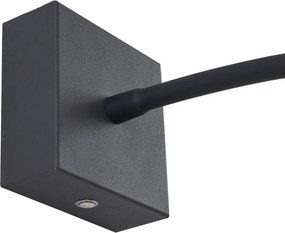 Modern fekete fali lámpa LED-del, dimmelhető, újratölthető - Harper