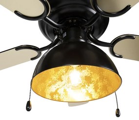 Mennyezeti ventilátor fekete bézs színnel 130 cm húzózsinórral - Mistral Magna