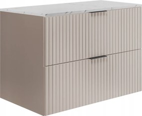 Fürdőszoba szekrény mosdó alá 60 Kasmír Riflált frontok Asztallap Márvány