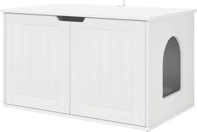 vidaXL Macska Ház Fehér 85 x 55 x 50,5 cm Faanyag