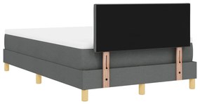 Box Spring Ágy Matrac és LED Sötétszürke 120x190 cm Szövet