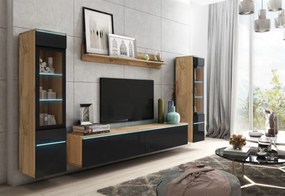 VERA II nappali fal, magasfényű fehér/wotan