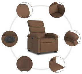 elektromos felállást segítő barna szövet dönthető fotel