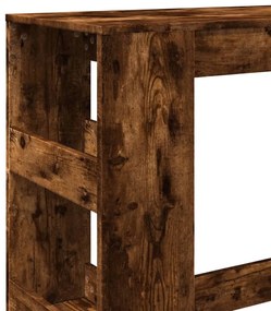 füstös tölgy szerelt fa bárasztal tárolókkal 90 x 40 x 103,5 cm
