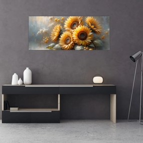 Kép - Napraforgók festménye (120x50 cm)