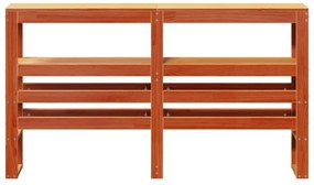 viaszbarna tömör fenyőfa fejtámla polcokkal 120 cm