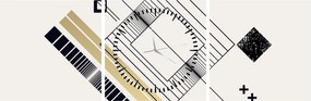 Kép - Geometriai formák N⁰6 (órával) (90x30 cm)
