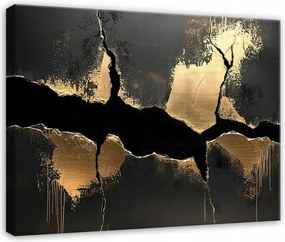 Vászonkép Márvány Fekete Arany Hálószoba Nappali Konyha 60x40