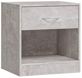 2 db betonszürke éjjeliszekrény fiókkal
