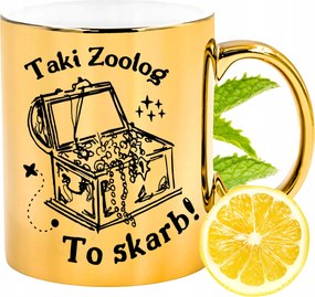 Prémium Arany Csillogó Bögre Zoológusnak Ajándék Nyomtatott Fotóval