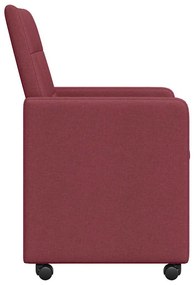 Kerekes Étkező Székek 2 pcs bordó 58 x 65 x 94 cm szövet