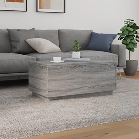 Szürke sonoma színű dohányzóasztal LED-lámpákkal 90x50x40 cm