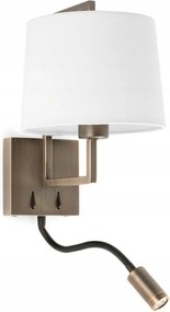 Faro Frame fali lámpa, antik arany/fehér, Led olvasólámpával