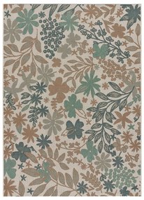 Floral bézs-zöld kültéri szőnyeg, 65 x 200 cm - Universal