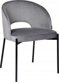 Szürke velúr kárpitozott szék nappaliba, étkezőbe és konyhába Siena