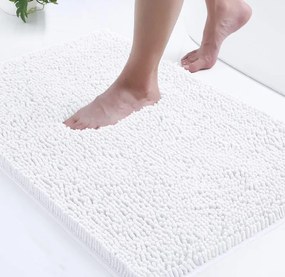 BISK Erga Basic, fürdőszobai szőnyeg 60x40 cm, modell 6 Zsenilla Hengerelt, fehér, ERG-08146