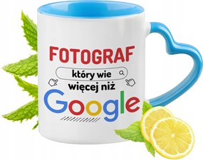 Fotósnak Kék Bögre Szív Alakú Füllel Ajándék