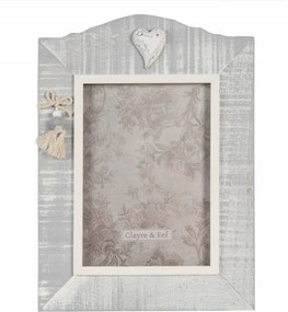 Nagy szürke képkeret szív alakú díszítéssel 13x18 cm