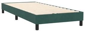sötétzöld bársony rugós ágy matraccal 80x220 cm